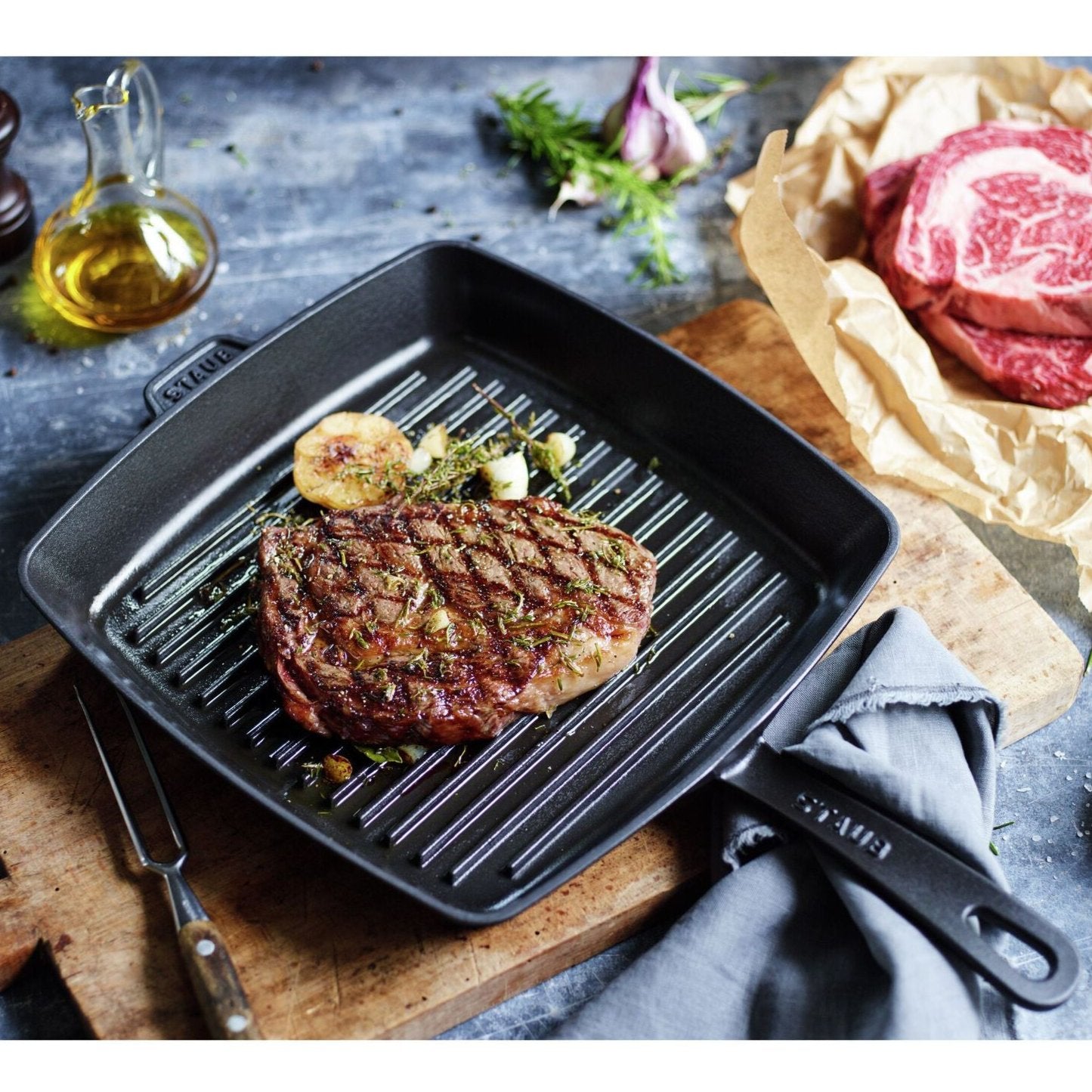 Staub Cast Iron 12" Square Grill Pan (8 colors)
