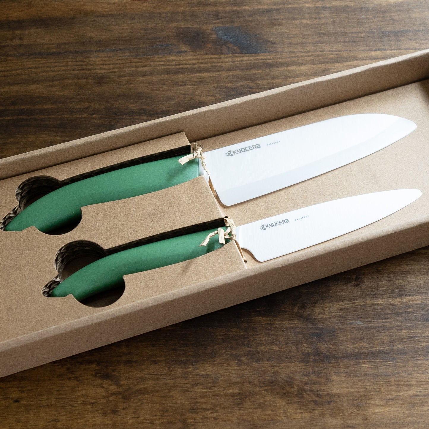 Kyocera Limited Edition Ceramic Knife Set 5.5" Santoku & 4.5" Utility - Botanical Green
