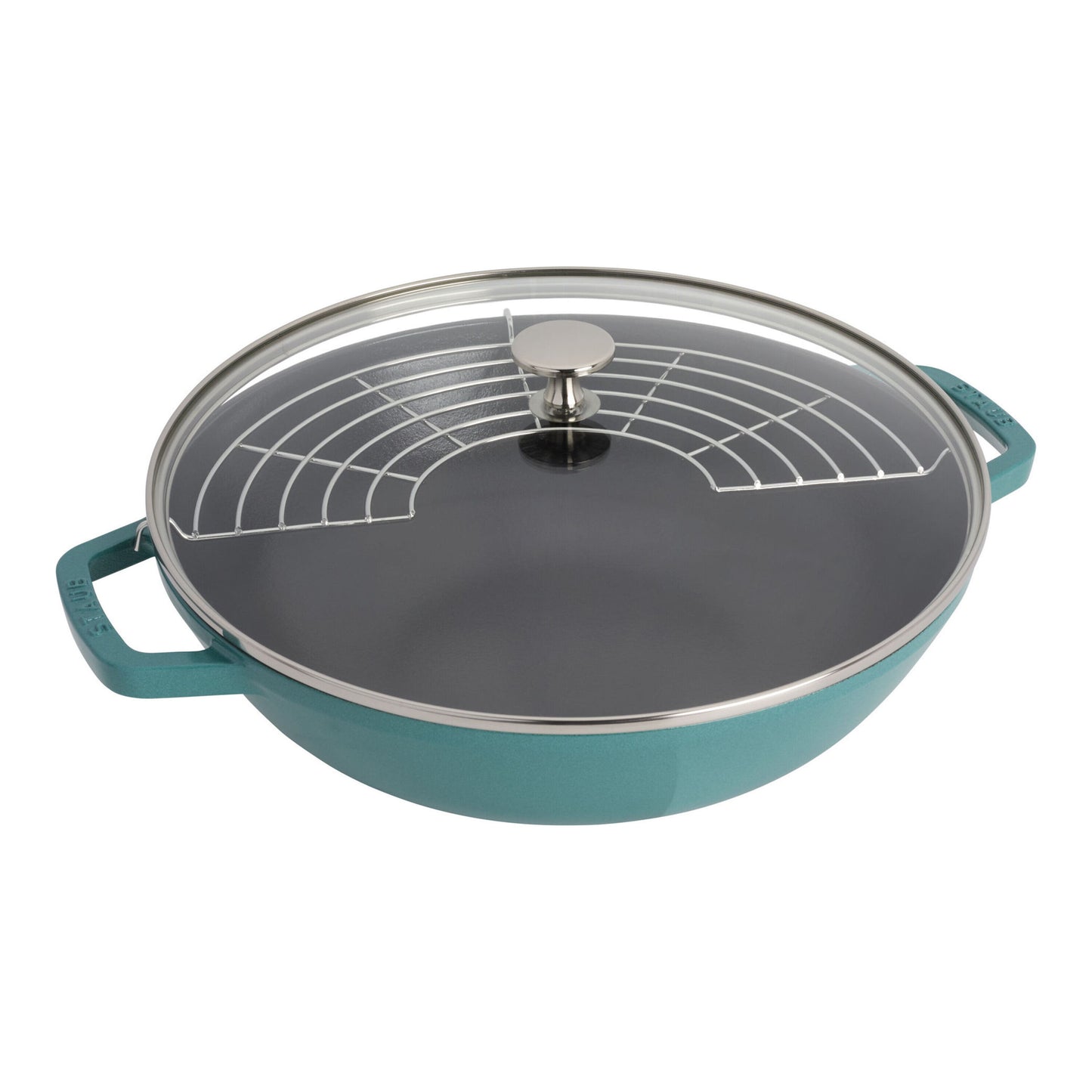Staub Cast Iron 12" Perfect Pan Wok with Rack (8 colors)