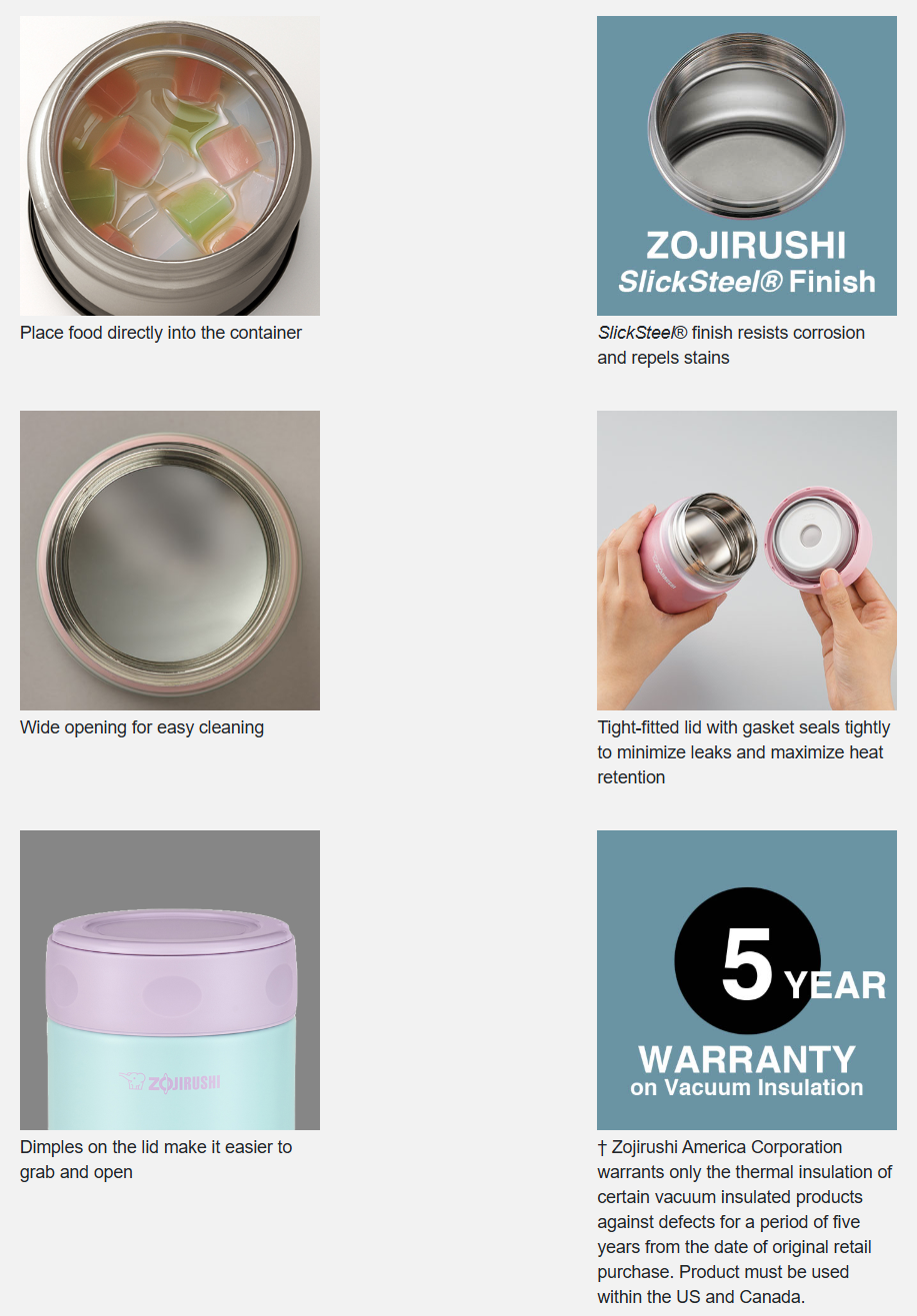 Zojirushi Stainless Steel Food Jar 9 oz. - Pale Orange