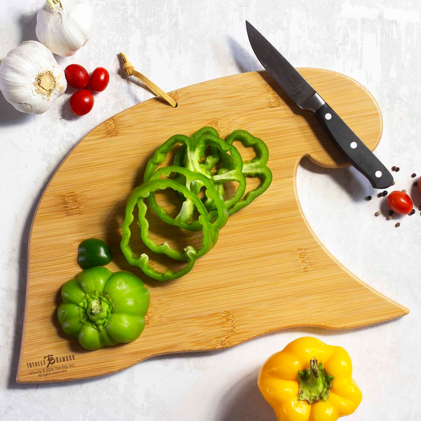 Totally Bamboo Fish Kiss™ Hawaiian Islands Bamboo Cutting Board