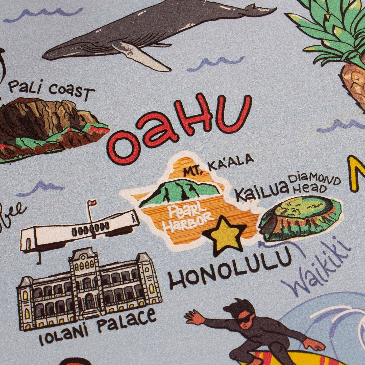 Totally Bamboo Fish Kiss™ Hawaiian Islands Bamboo Cutting Board