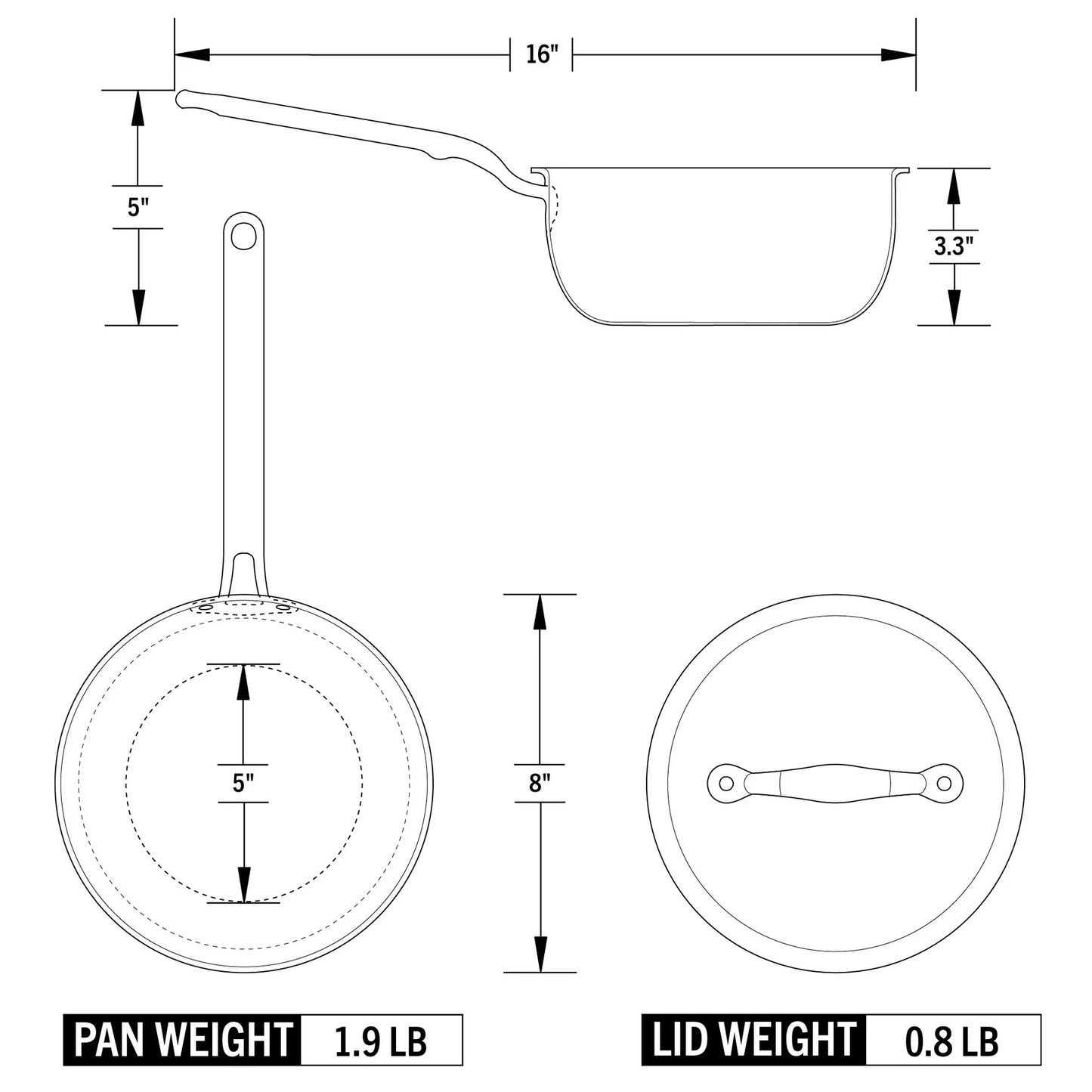 Heritage Steel Eater Series Saucier & Lid (2 Quart)