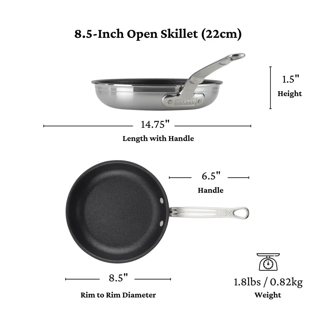 Hestan ProBond TITUM Nonstick Stainless Steel Clad 8.5" Frying Pan Skillet