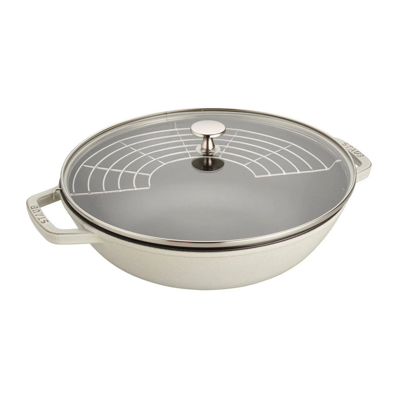 Staub Cast Iron 12" Perfect Pan Wok with Rack (8 colors)