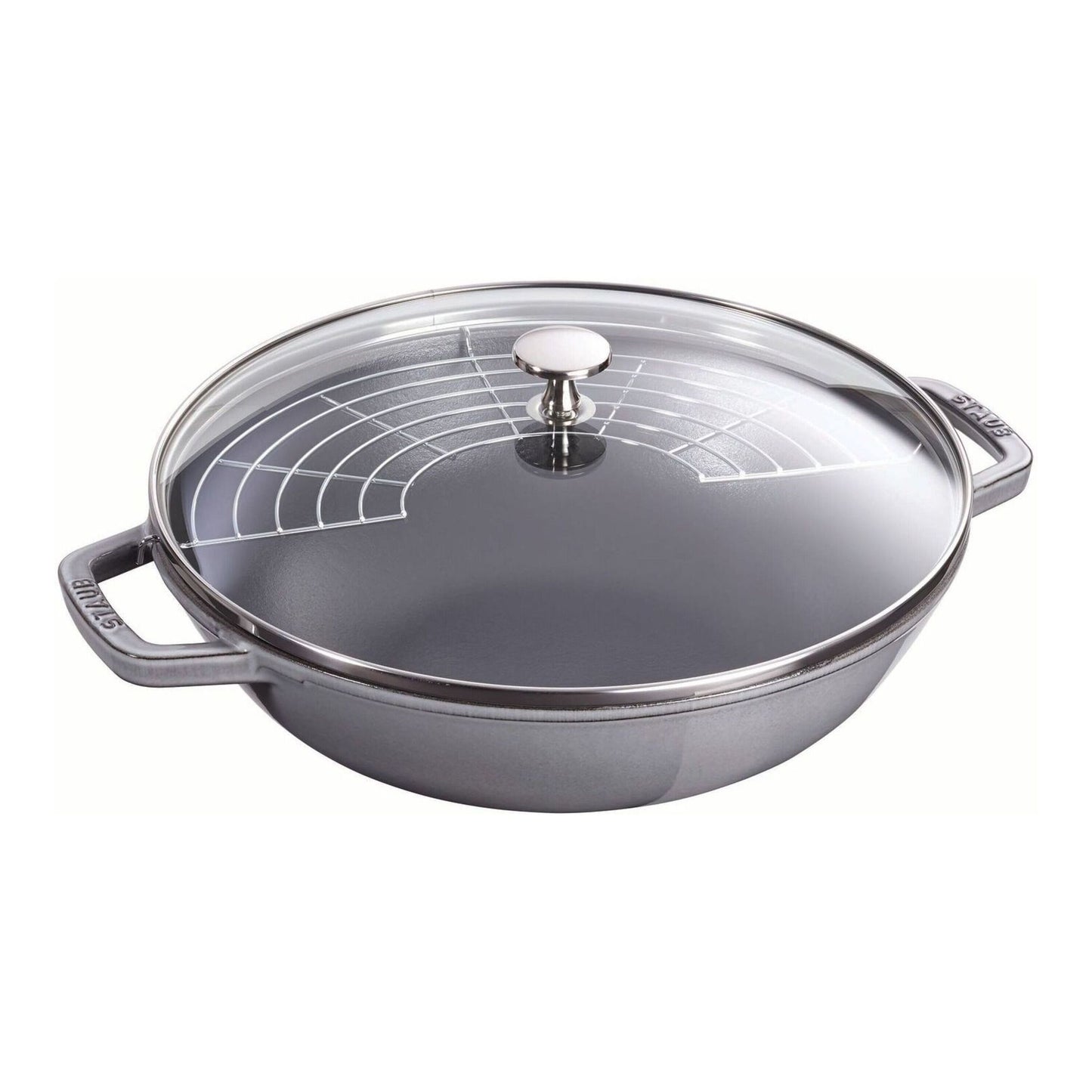 Staub Cast Iron 12" Perfect Pan Wok with Rack (8 colors)