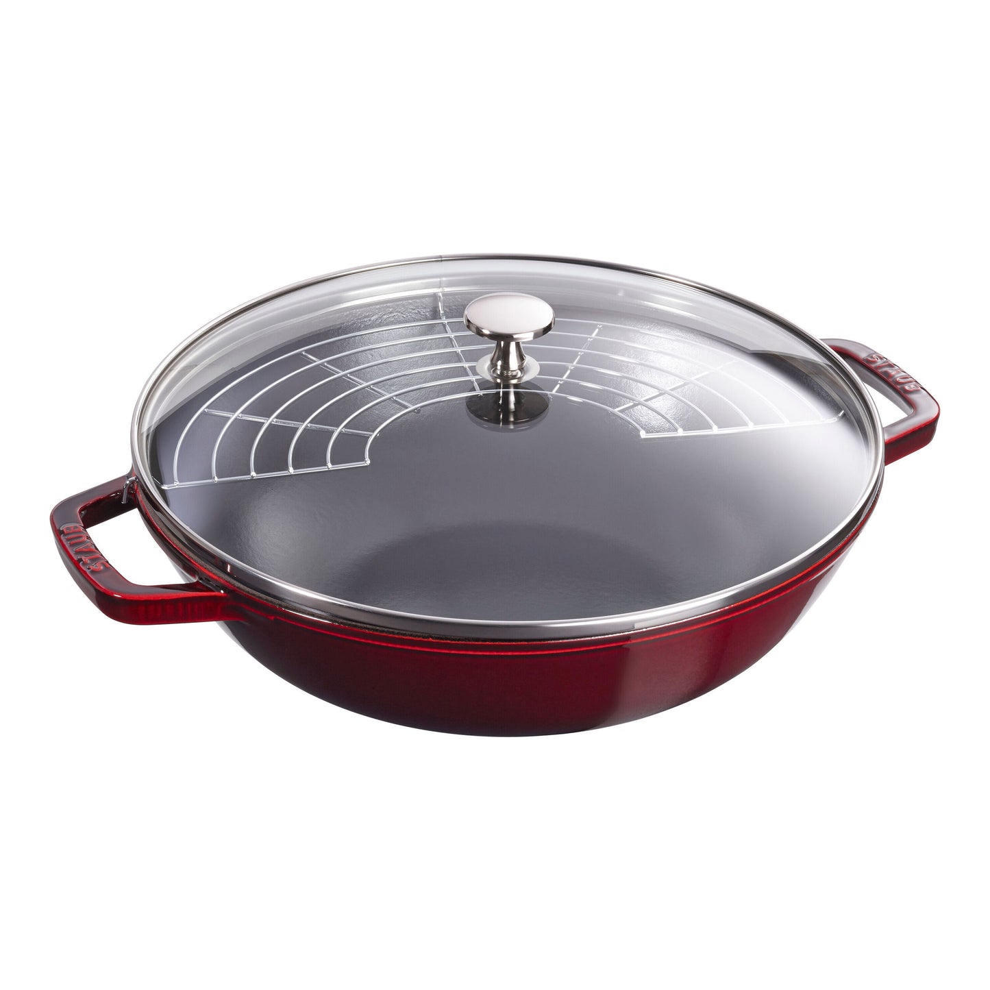 Staub Cast Iron 12" Perfect Pan Wok with Rack (8 colors)