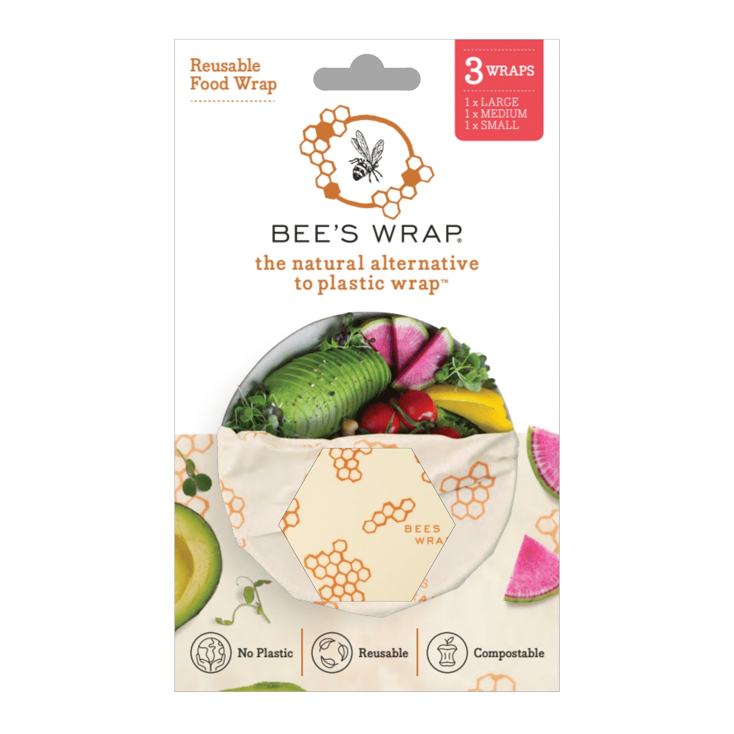 Bee's Wrap Beeswax Food Wrap - 3 Size Pack (5 designs)