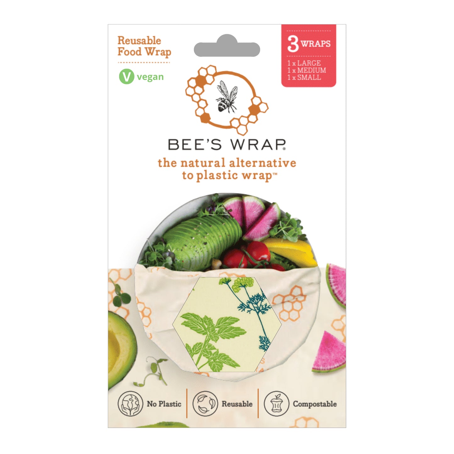 Bee's Wrap Beeswax Food Wrap - 3 Size Pack (5 designs)