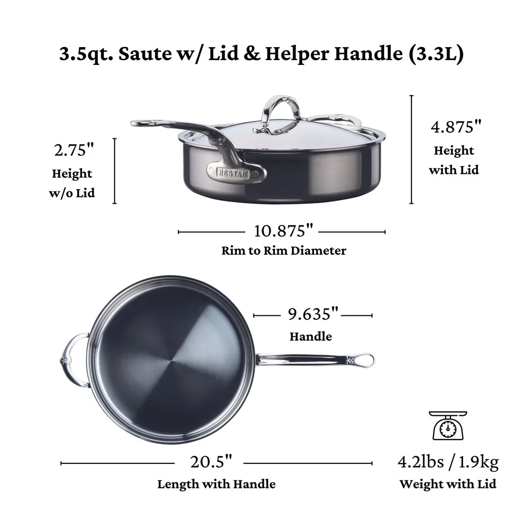 Hestan NanoBond Titanium Saute Pan (3.5-Quart)