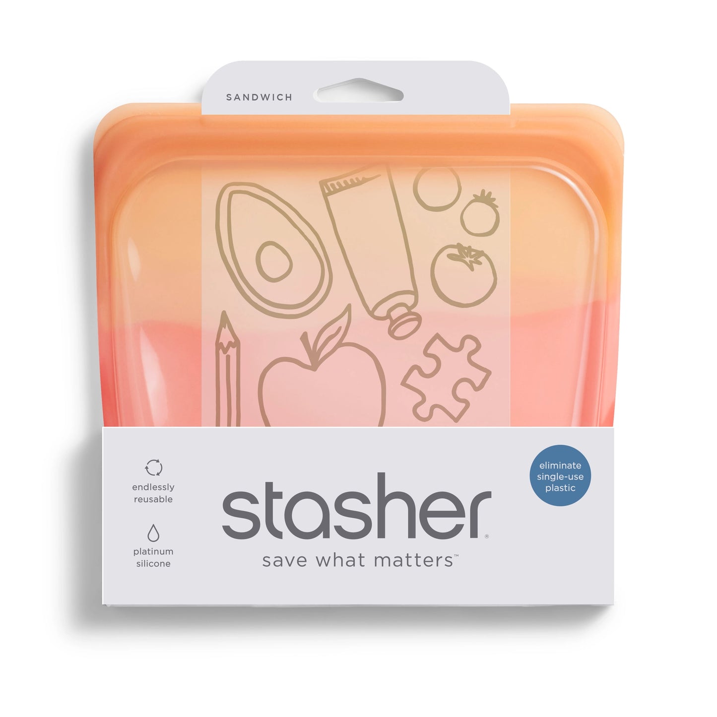 Stasher Sandwich Bag (6 colors)