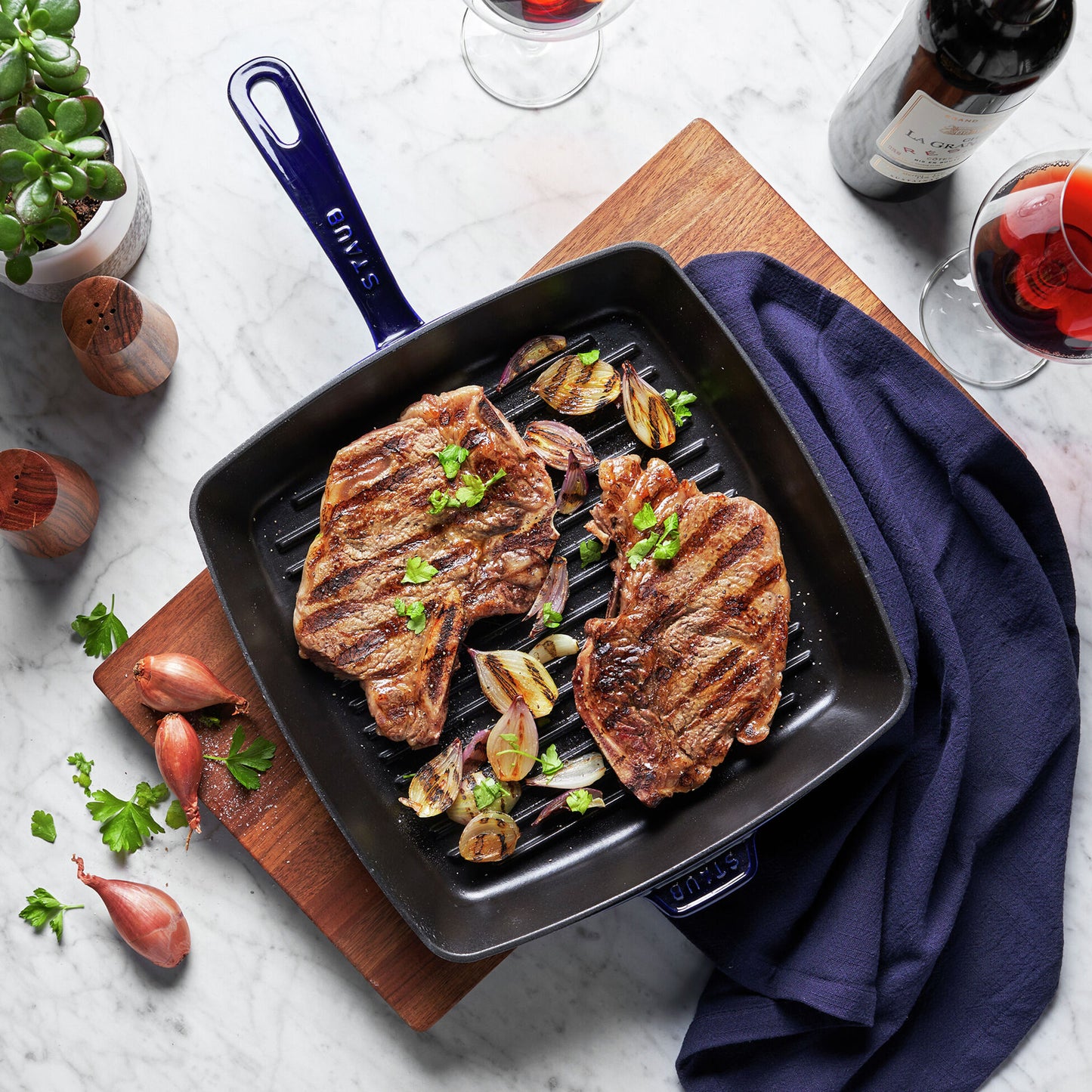 Staub Cast Iron 12" Square Grill Pan (8 colors)