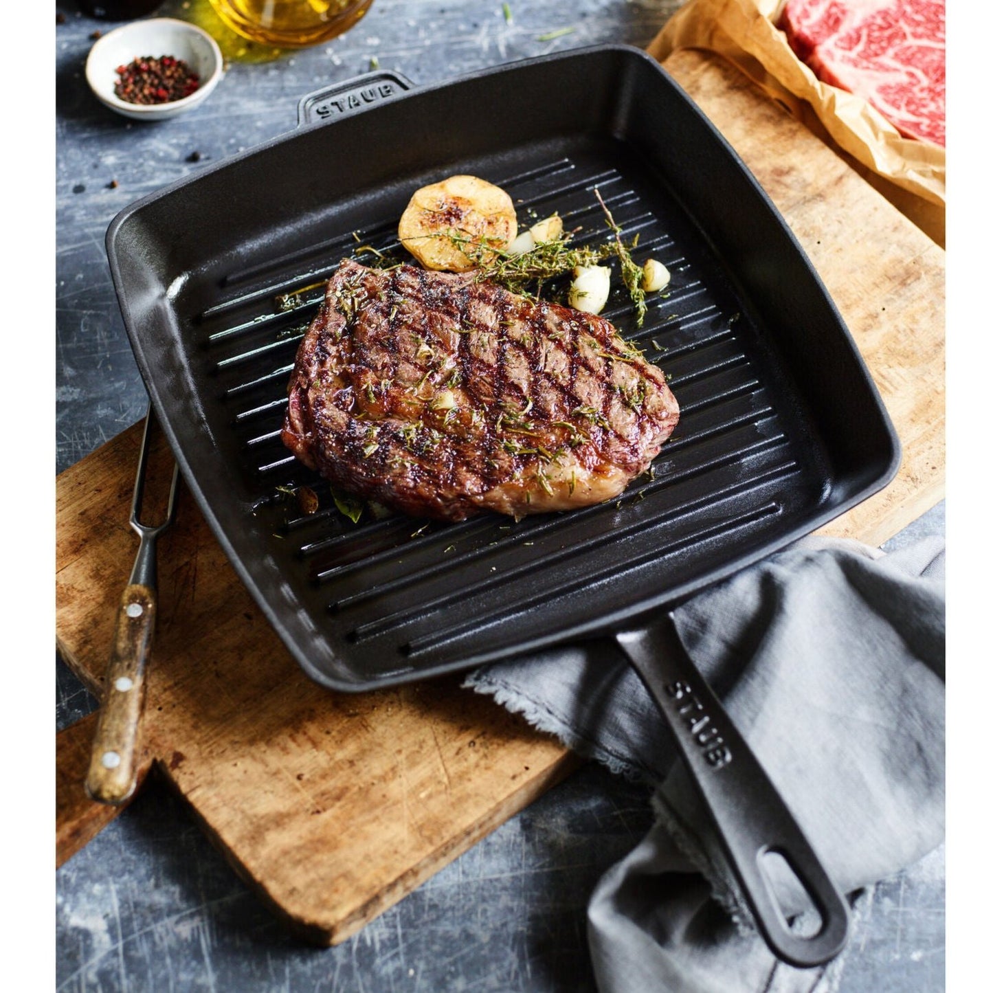 Staub Cast Iron 12" Square Grill Pan (8 colors)