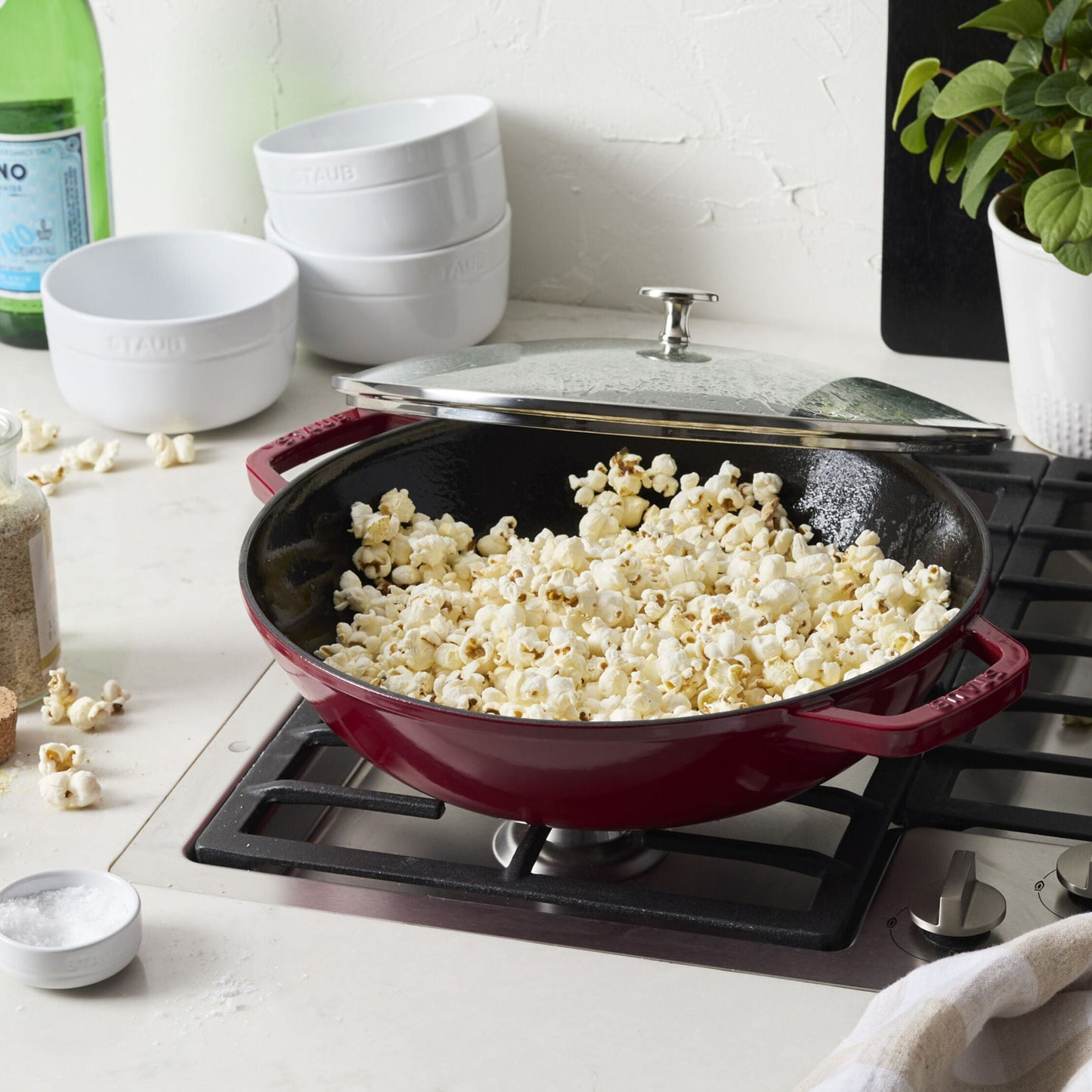 Staub Cast Iron 12" Perfect Pan Wok with Rack (8 colors)