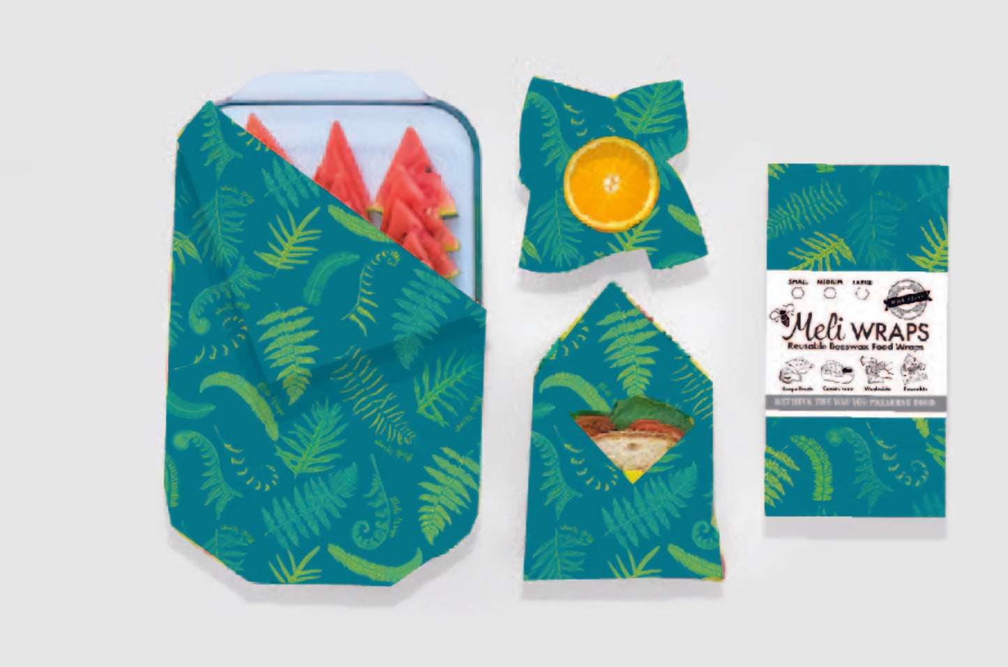 Meli Wraps Beeswax Food Wrap - 3 size pack (10+ designs)