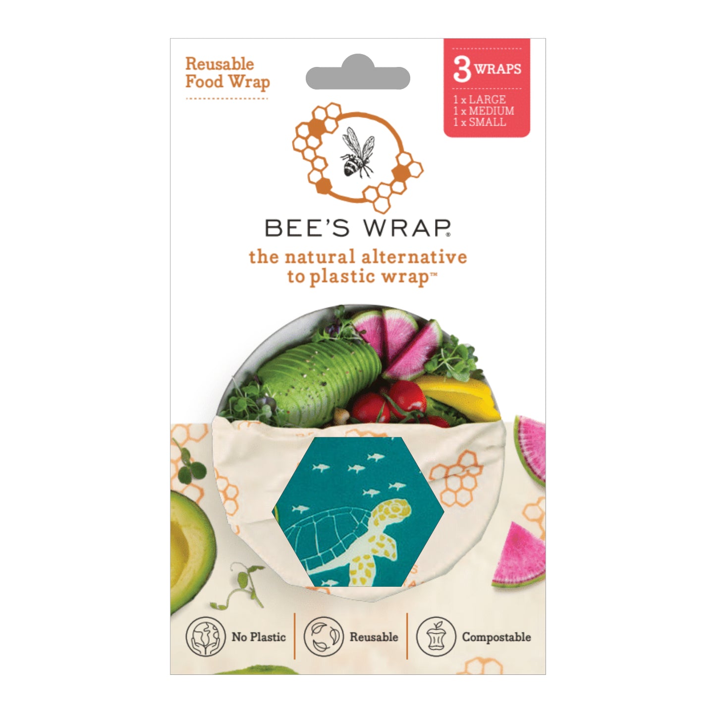 Bee's Wrap Beeswax Food Wrap - 3 Size Pack (5 designs)