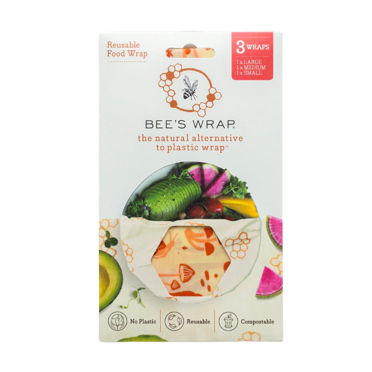 Bee's Wrap Beeswax Food Wrap - 3 Size Pack (5 designs)