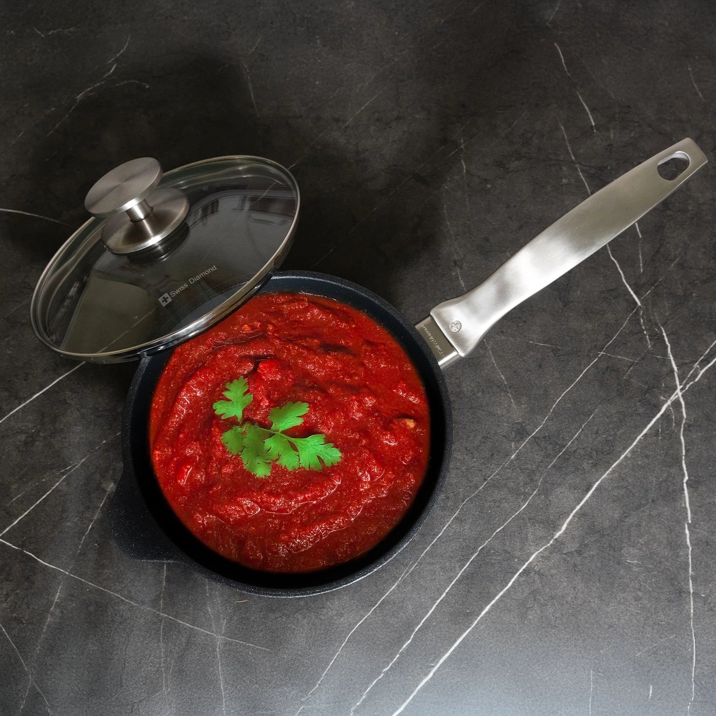 Swiss Diamond CXD Induction Sauce Pan with Lid (2.2 Qt)