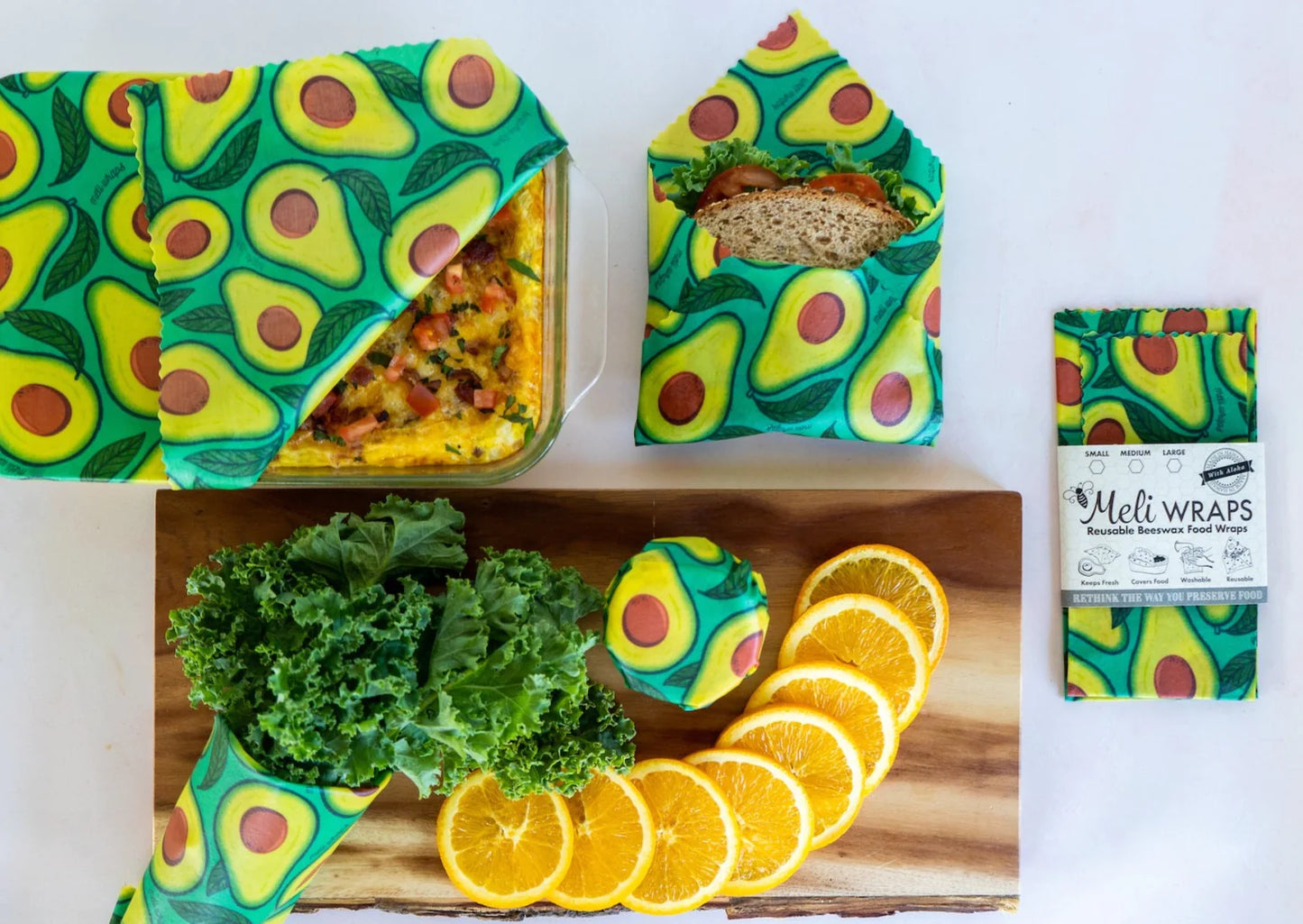 Meli Wraps Beeswax Food Wrap - 3 size pack (10+ designs)