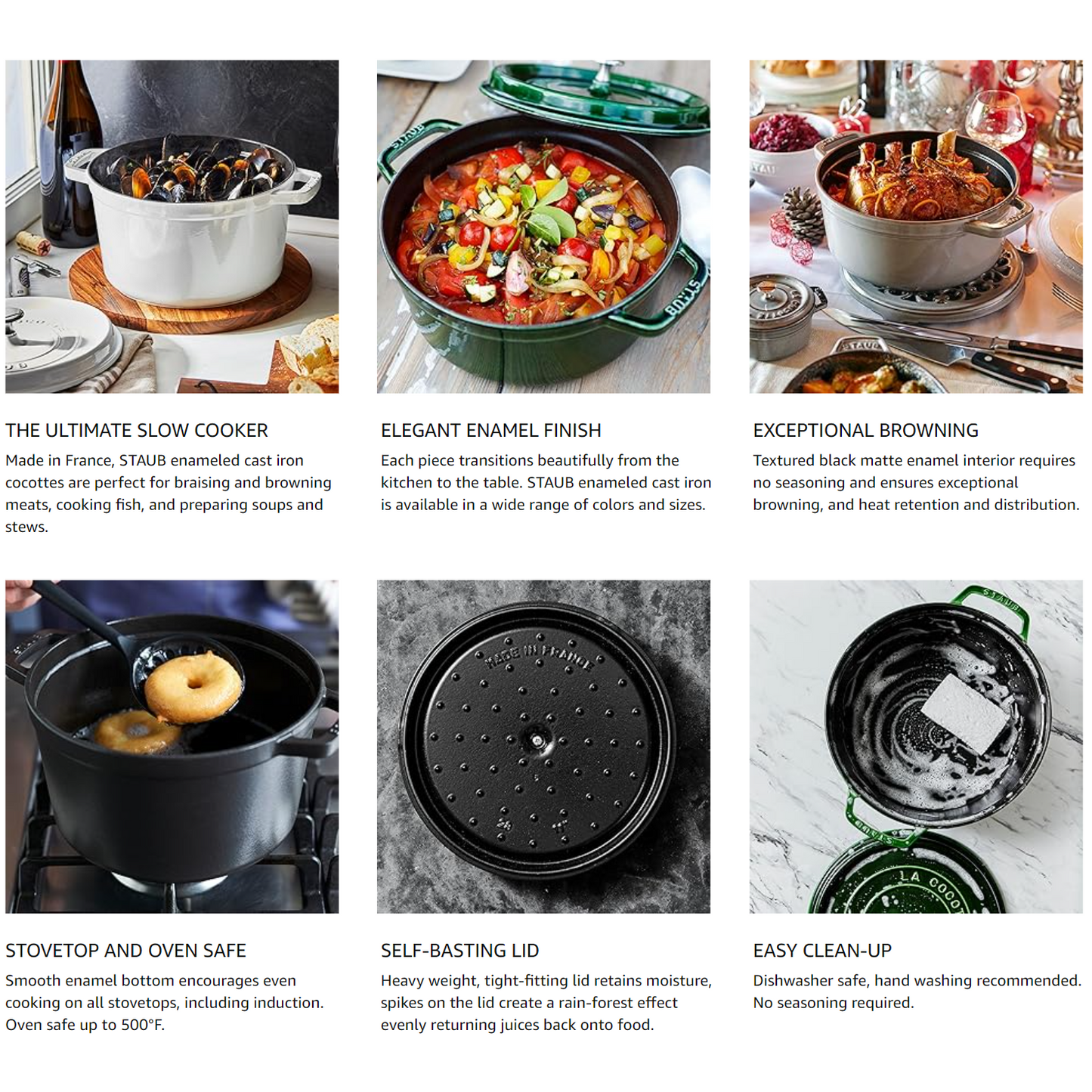 Staub Cast Iron 4 Qt. Cocotte (11 colors)