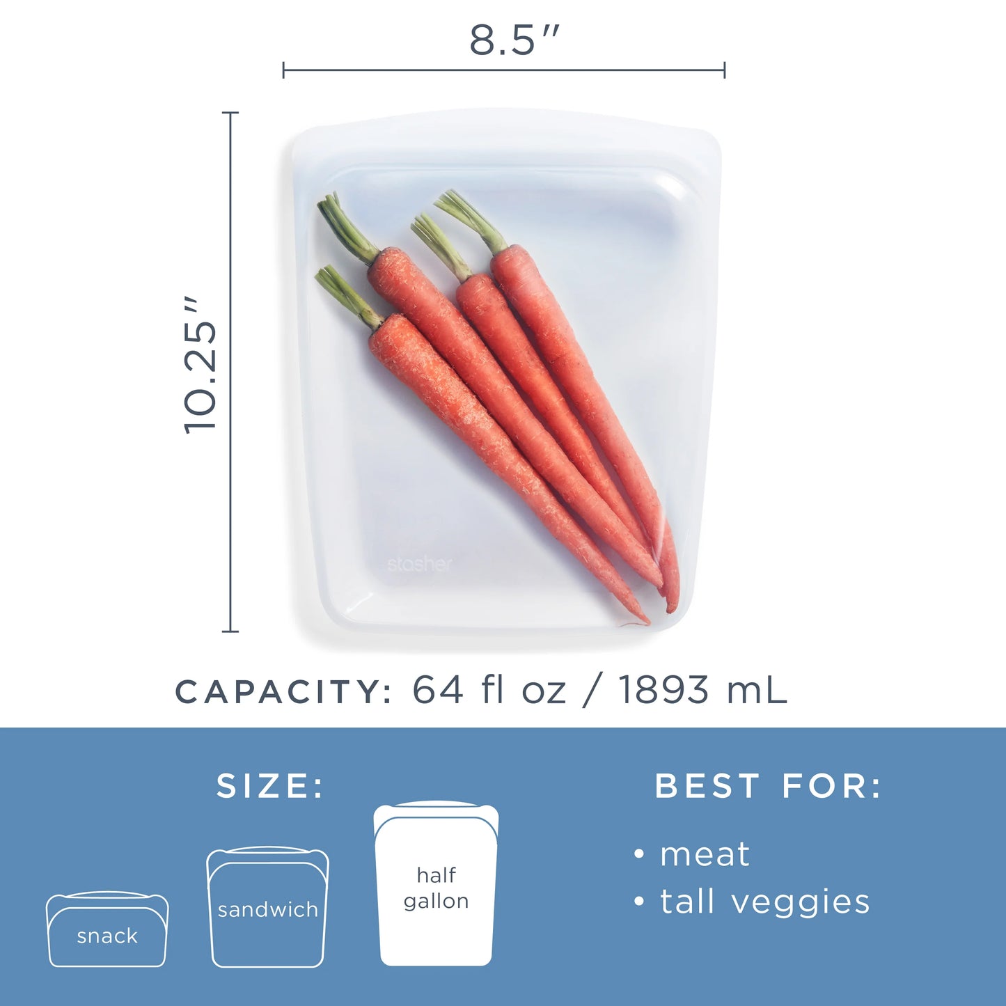 Stasher Half Gallon Bag (3 colors)
