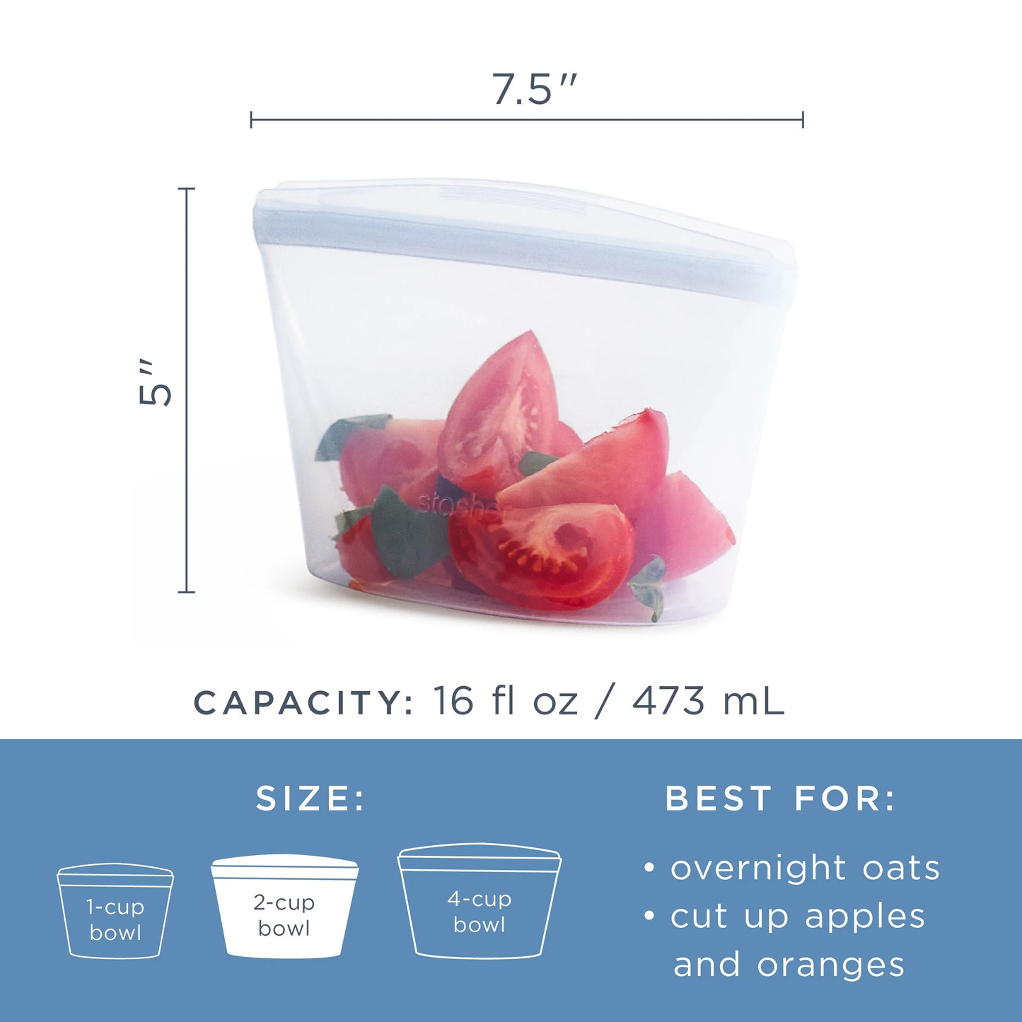 Stasher 2-Cup Bowl (4 colors)