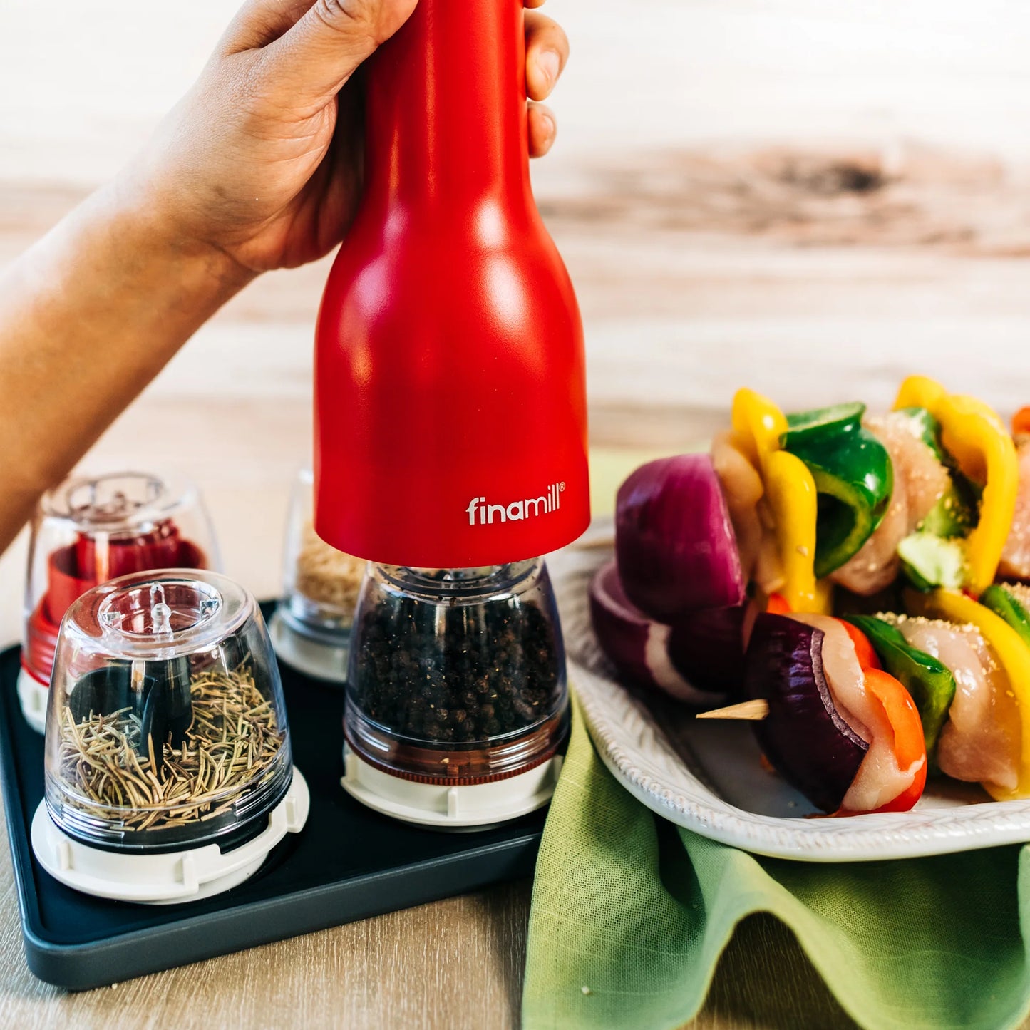 FinaMill Ultimate Rechargeable Spice Grinder 6-Piece Set (3 colors)