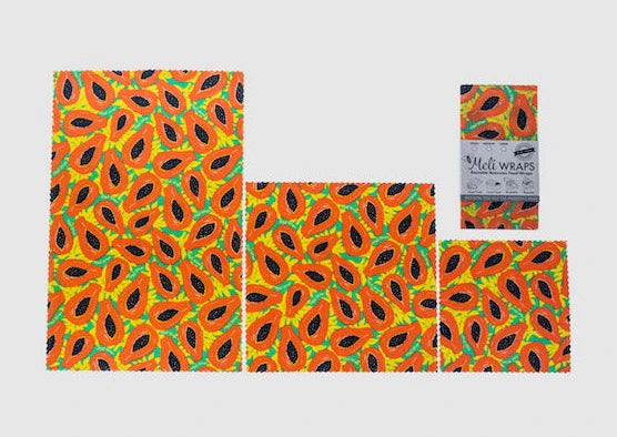 Meli Wraps Beeswax Food Wrap - 3 size pack (10+ designs)