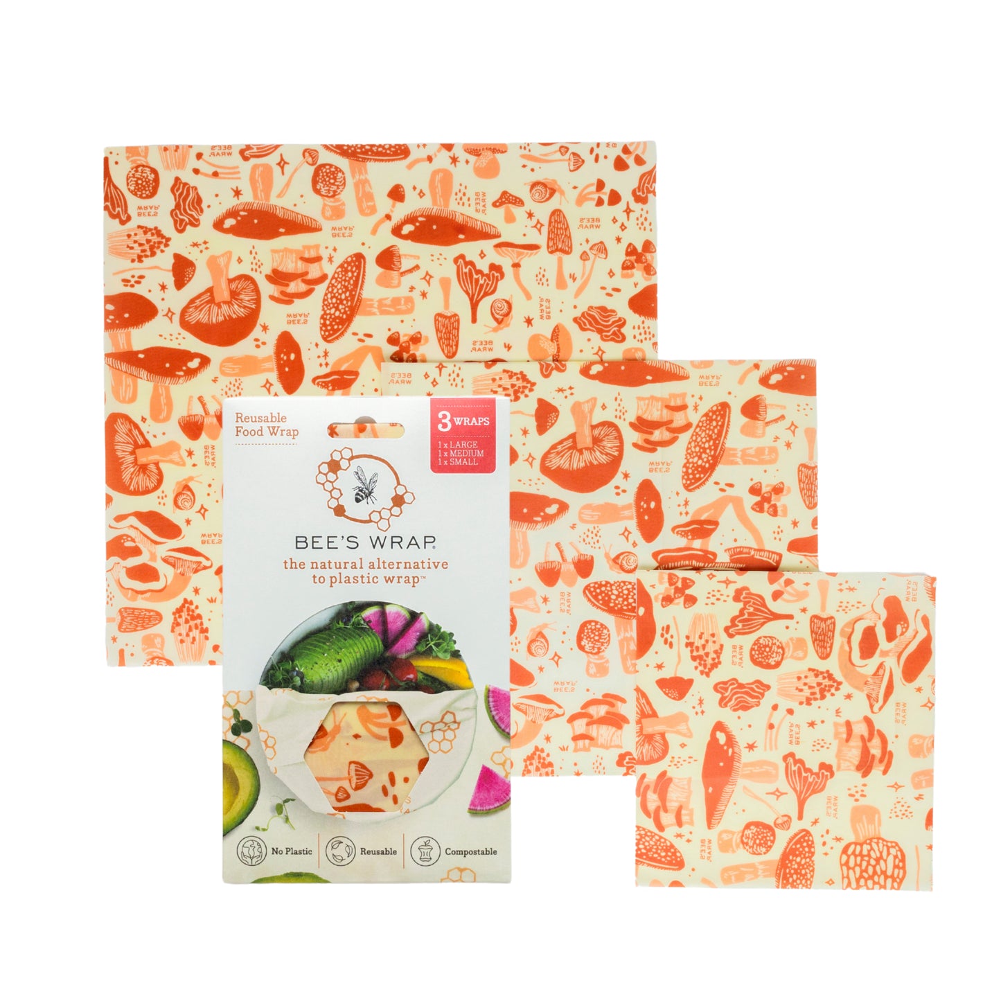 Bee's Wrap Beeswax Food Wrap - 3 Size Pack (5 designs)