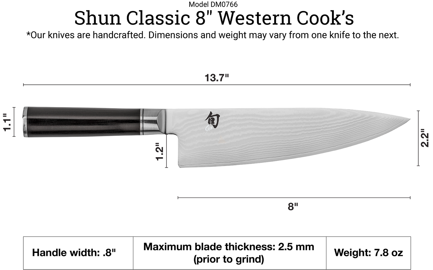 Shun Classic 8" Western Cook's Knife