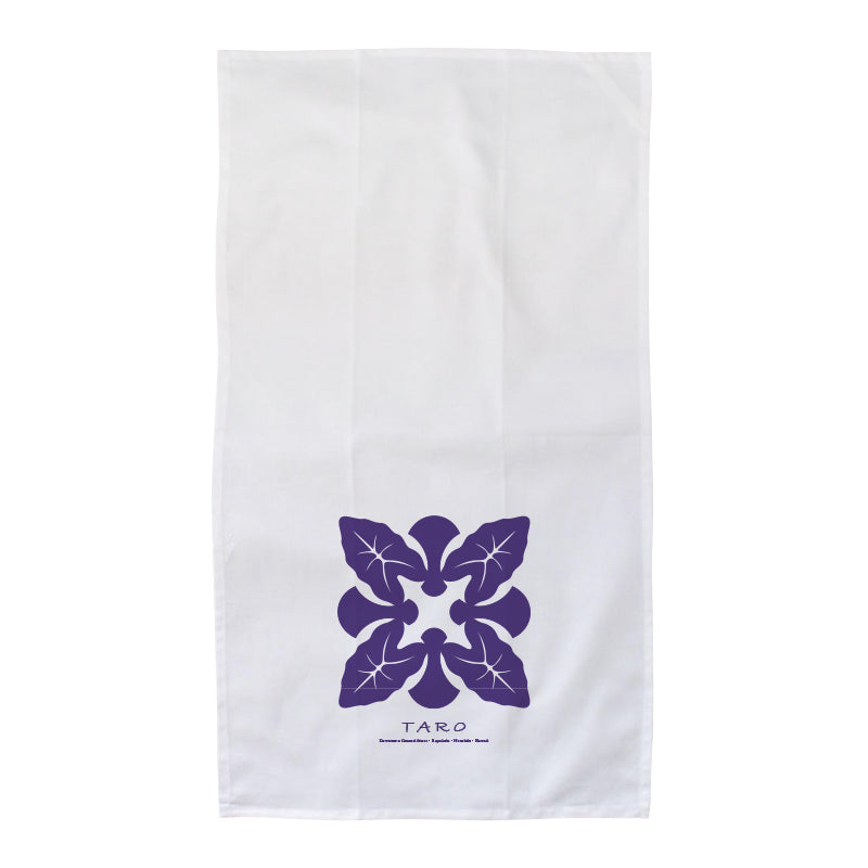 Flour Sack Kitchen Towel - Taro (Kalo) Hawaiian Quilt (Made in Hawai'i)