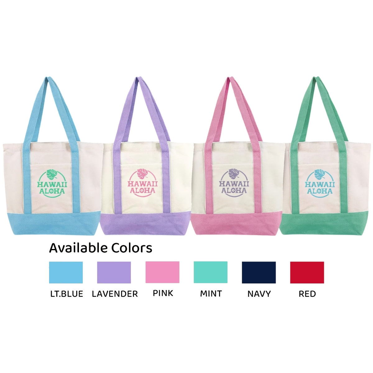 Canvas Tote Bag Small - Hawai'i Aloha (6 colors)