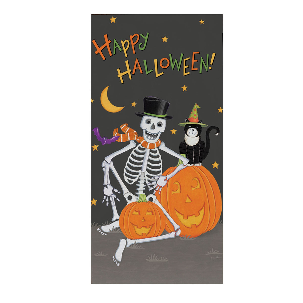 Happy Halloween Skeleton Dual Purpose Terry Towel