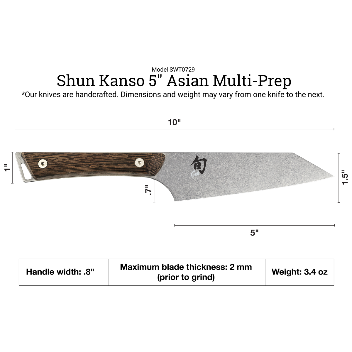 Shun Kanso 5.5" Asian Multi–Prep Honesuki