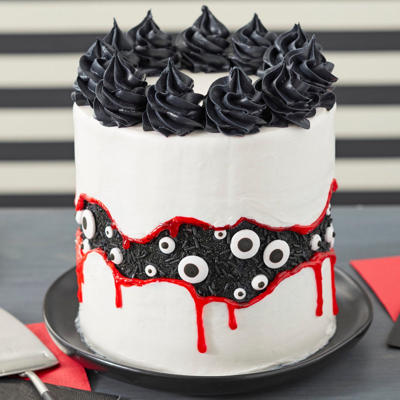 Wilton Edible Black and White Candy Eyeball Sprinkles (Small or Large Size)
