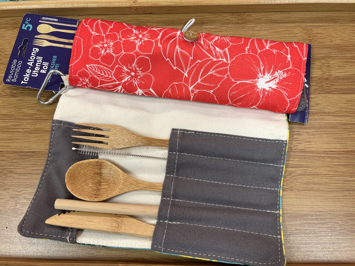 Totally Bamboo Hibiscus Bamboo Utensil Travel Set (5 Piece Set)