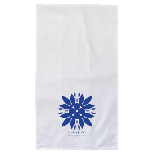 Flour Sack Kitchen Towel - Lilikoi (Passion Fruit) Flower Quilt (Made in Hawai'i)