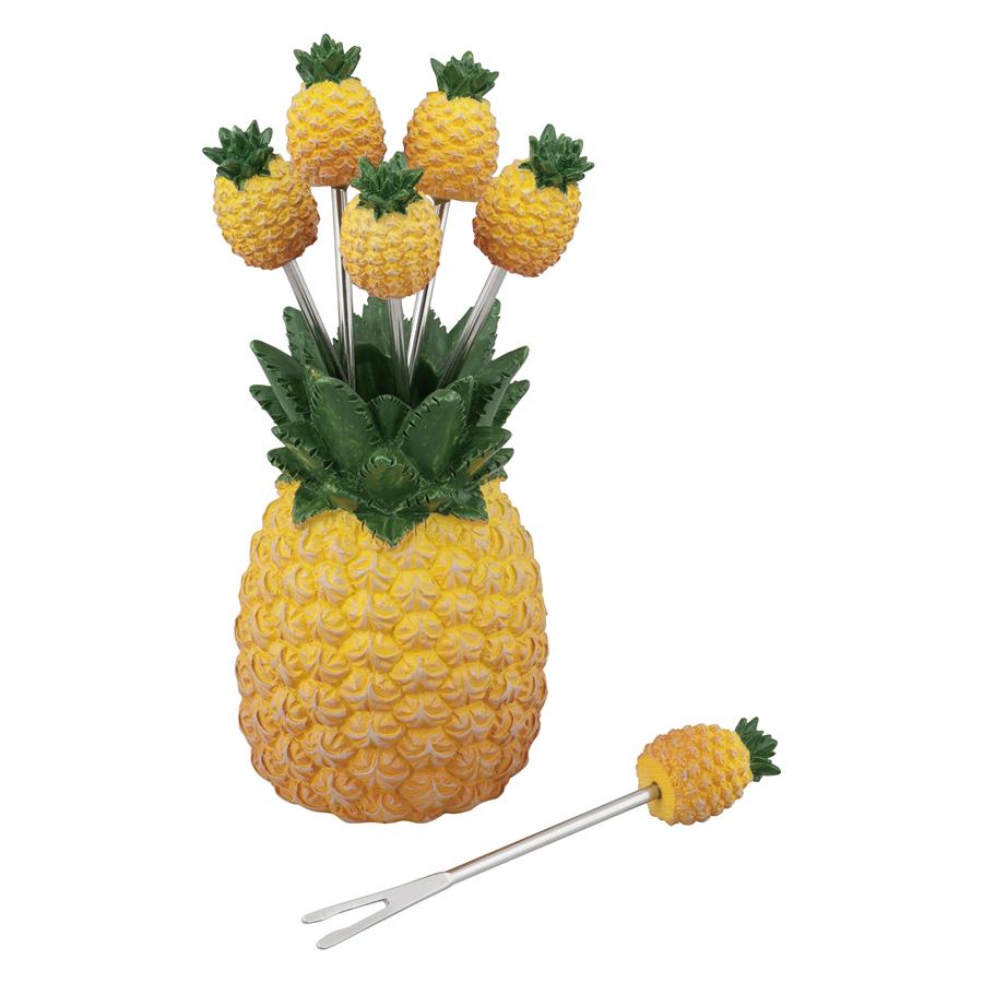 6-Piece Pineapple Cocktail Pick with Holder