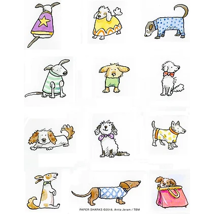 The Compleat Kitchen Original Flour Sack Kitchen Towels - Dressed Up Dogs