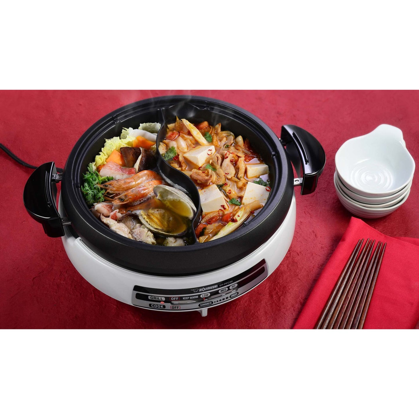 Zojirushi Gourmet d'Expert® Yin Yang Electric Hot Pot and Grill