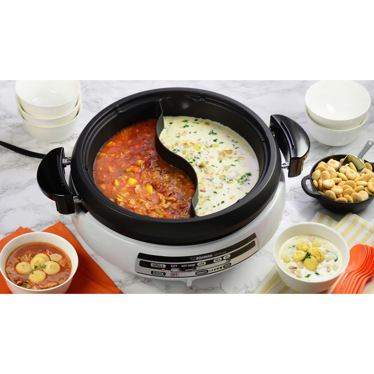 Zojirushi Gourmet d'Expert® Yin Yang Electric Hot Pot and Grill