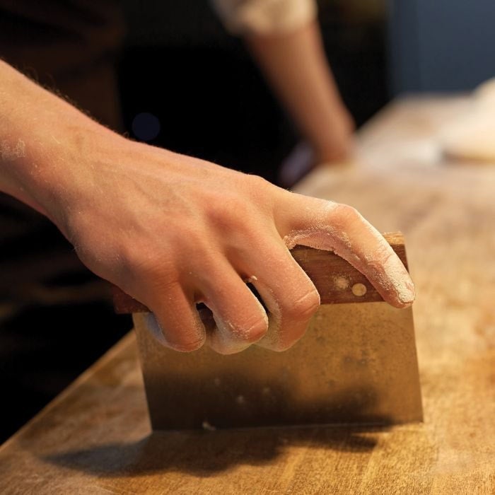 Baking Pastry Dough Scraper, Stainless Steel Blade with Wood Handle