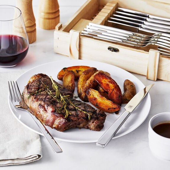 Zwilling 12-Piece Stainless Steel Steak Knife Set & Wooden Box (RAINCHECK)