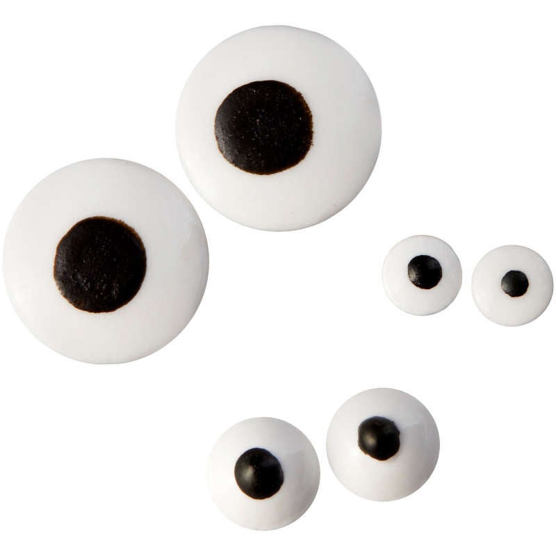 Wilton Edible Black & White Candy Eyeball Sprinkles Assorted Sizes