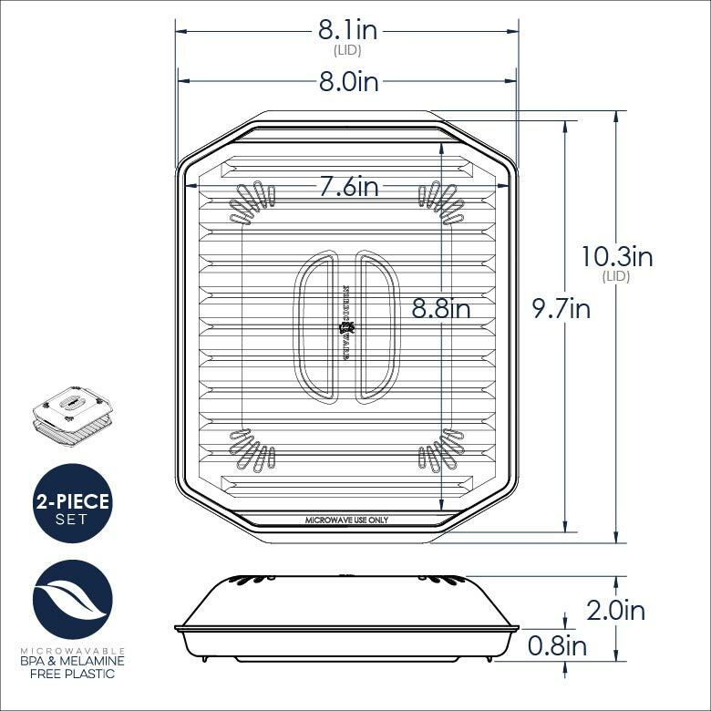 Nordic Ware Microwaveable Compact Bacon Tray with Lid