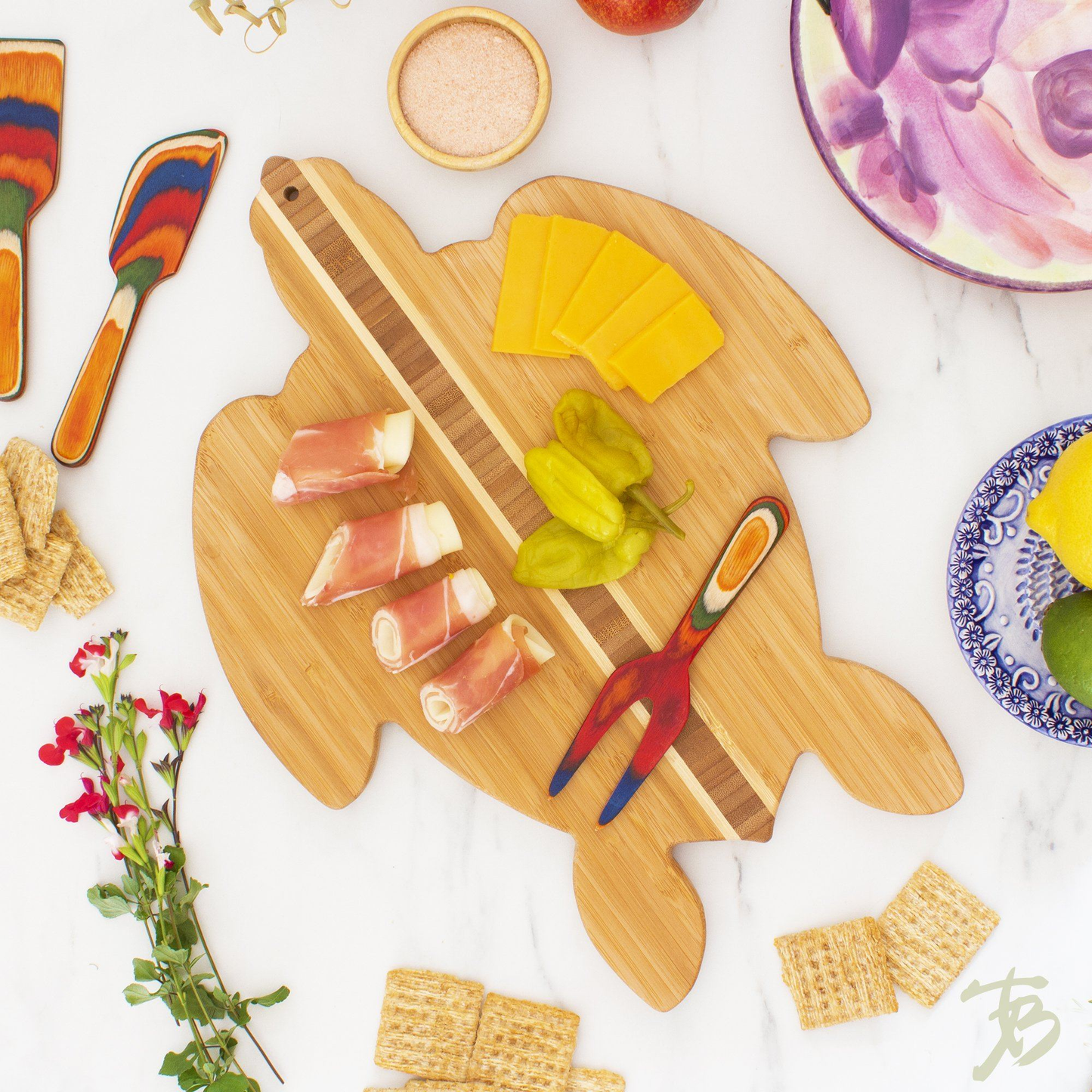 Totally Bamboo Honu Sea Turtle Bamboo Serving & Cutting Board