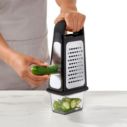 OXO Etched Box Grater With Removable Zester