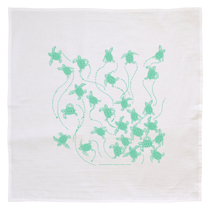 Flour Sack Kitchen Towel - Honu Turtle (Made in Hawai'i)