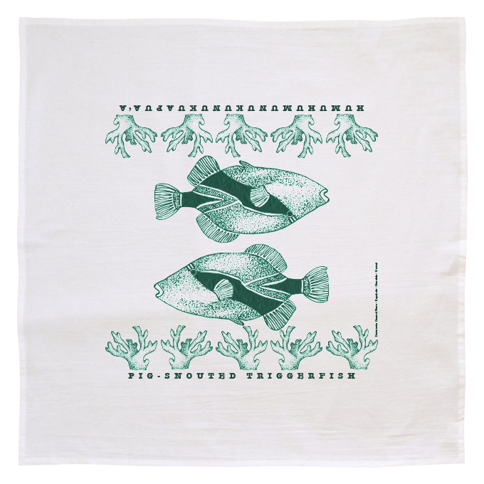 Flour Sack Kitchen Towel - Humuhumu Fish (Made in Hawai'i)