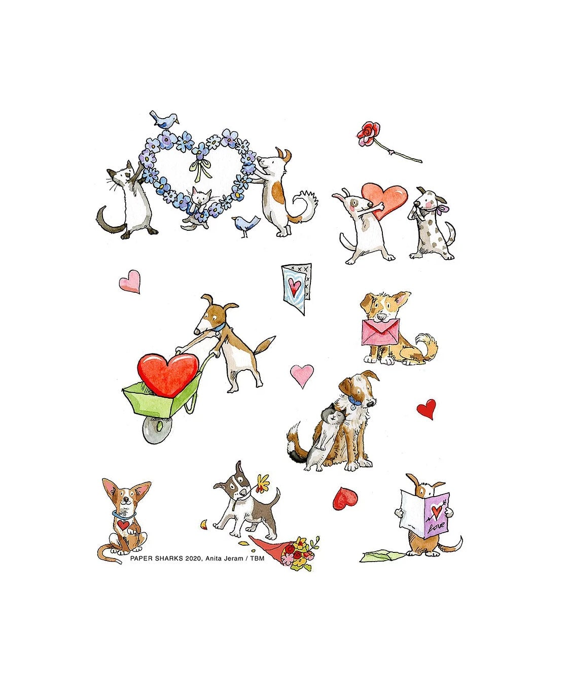 The Compleat Kitchen Original Flour Sack Kitchen Towels - Puppy Love